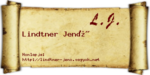 Lindtner Jenő névjegykártya